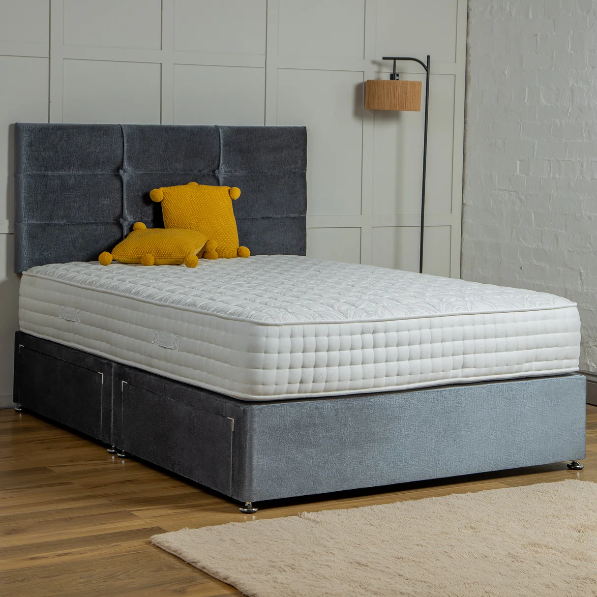 Marbella Divan Bed Set with Headboard UK - Detail view of premium divan from Newcastle Beds UK